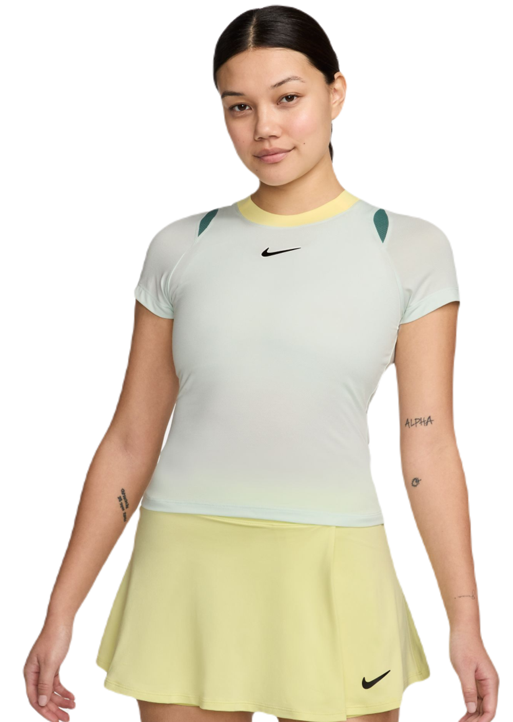 Женская теннисная футболка Nike Court Dri-Fit Advantage Top - зеленый