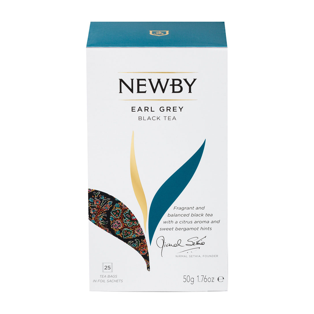 Чай черный с бергамотом в пакетиках Newby Earl Grey, 25 пак