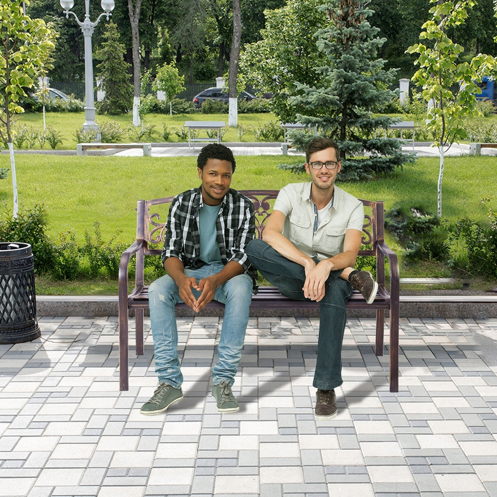 Стальная уличная скамья Версаль со спинкой, для сада, порошковое покрытие