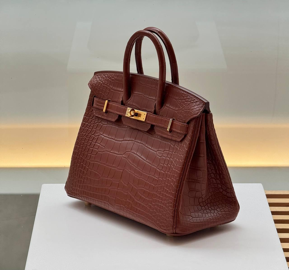 Сумка Hermes из кожи крокодила 25 см