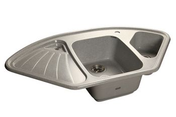 GRANFEST Мойка мрамор CORNER  GF-C--1040E угловая 1040*570мм  серый арт.GF-