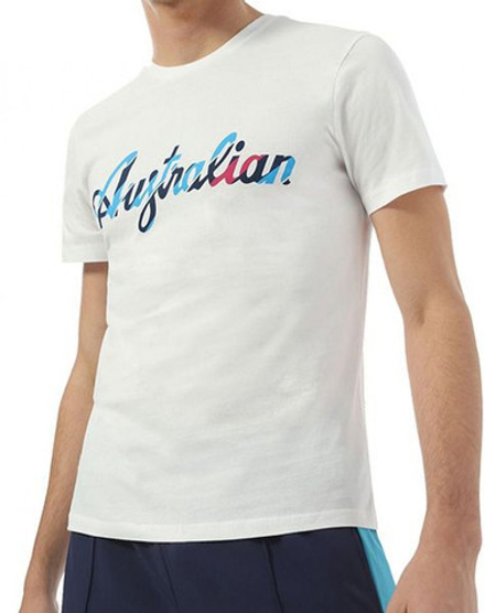 Мужская теннисная футболка Australian T-Shirt Cotton Printed - bianco