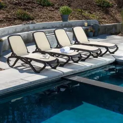 Шезлонг Omega темно-коричневый/бежевый