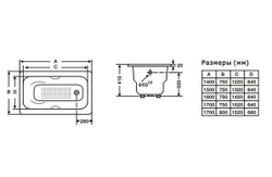 Чугунная ванна Goldman Donni 180x80x33,5x41 с ручками