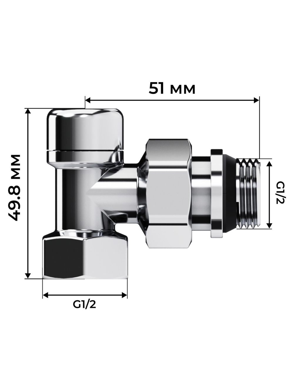 Набор термостатический осевой Royal Thermo Design 1/2"М30х1,5 (Хром)