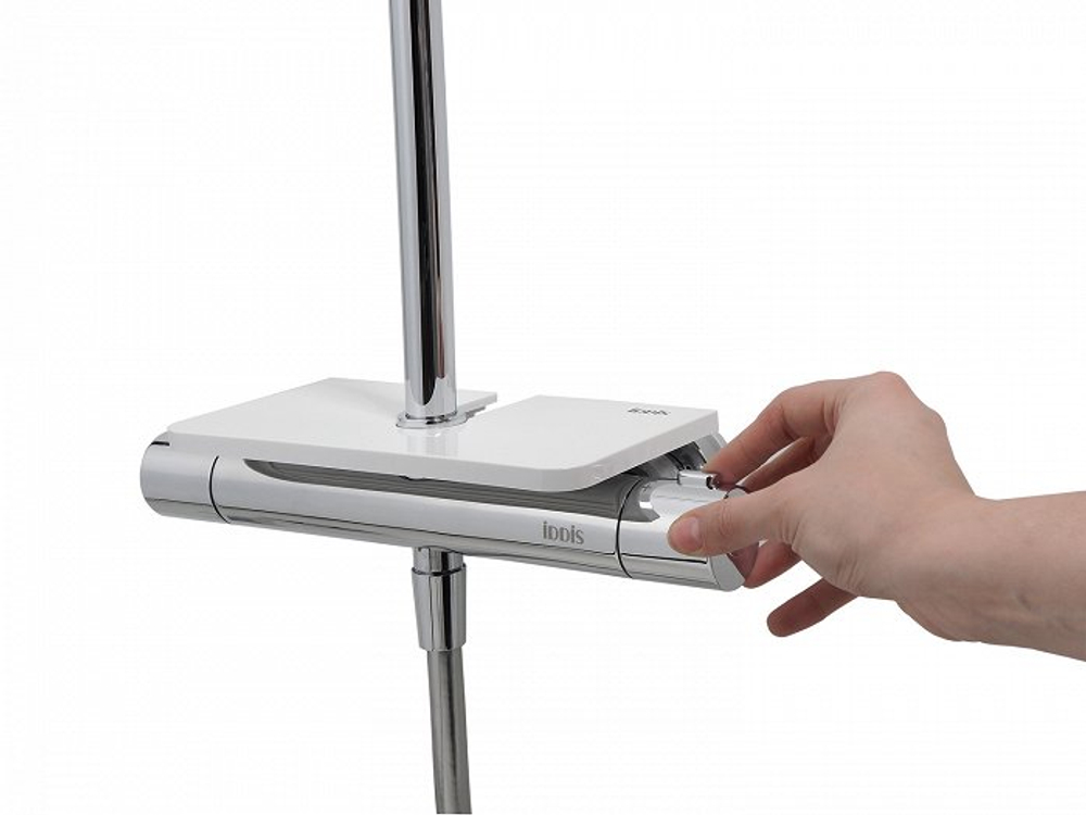 IDDIS Termospot Термостатический смеситель с верхним душем и съемной полкой  TSTSBSTi06