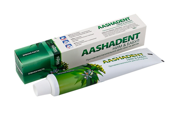 АКЦИЯ Зубная паста Herbals Aasha Aashadent Ним и Бабул Противовоспалительное действие, 100 г