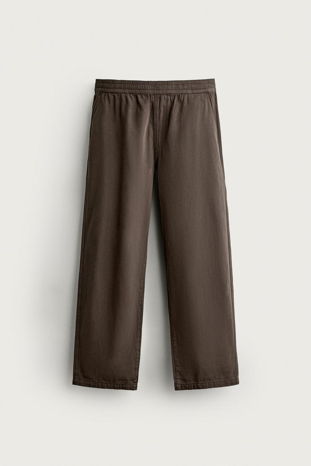 ZARA БРЮКИ RELAXED FIT В ЕЛОЧКУ, КОРИЧНЕВЫЙ