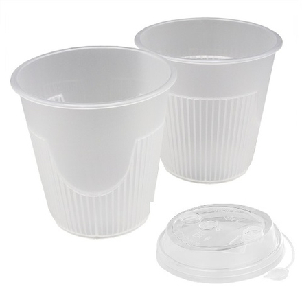 Стаканы пластиковые для гор напитков "Зимний" прозрачные ПП D=90мм 250мл (13/260шт)