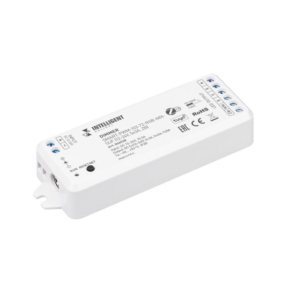 Диммер Arlight INTELLIGENT ARLIGHT SMART-PWM-102-72-RGB-MIX-SUF (12-24V, 5x3A, ZB) (IARL, Пластик) 046538