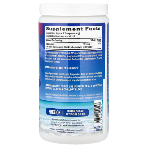 Natural Vitality, CALM®, расслабляющая смесь для приготовления напитка, малина и лимон, 453 г (16 унций)