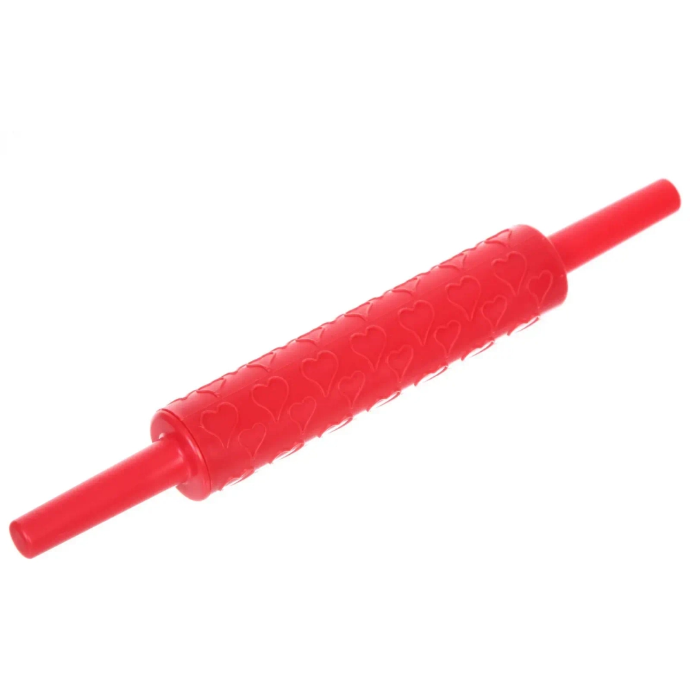 Скалка пластмассовая фигурная «Сердечки» 25*3см