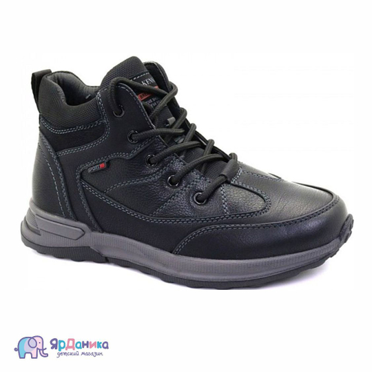 Демисезонные ботинки Hakenslo черные на шнурках В9083-07