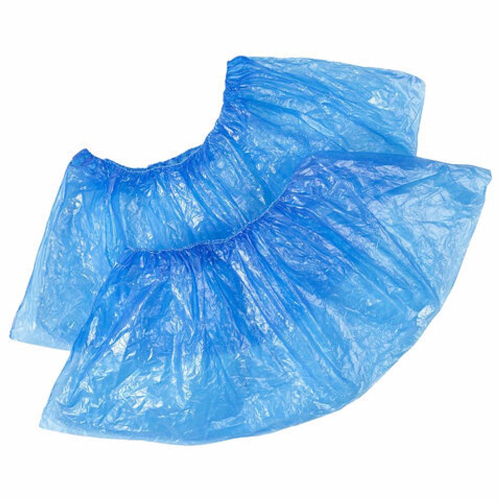 Бахилы двойные с двойной резинкой КОМПЛЕКТ 100 штук (50 пар) ПРОЧНЫЕ, 40х14 см, 32 мкм, 3,9 г, ELEGREEN