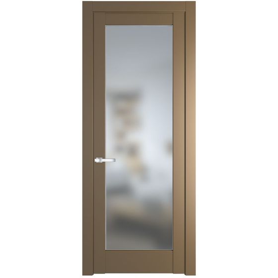 Фото межкомнатной двери эмаль Profil Doors 1.1.2PM перламутр золото стекло матовое