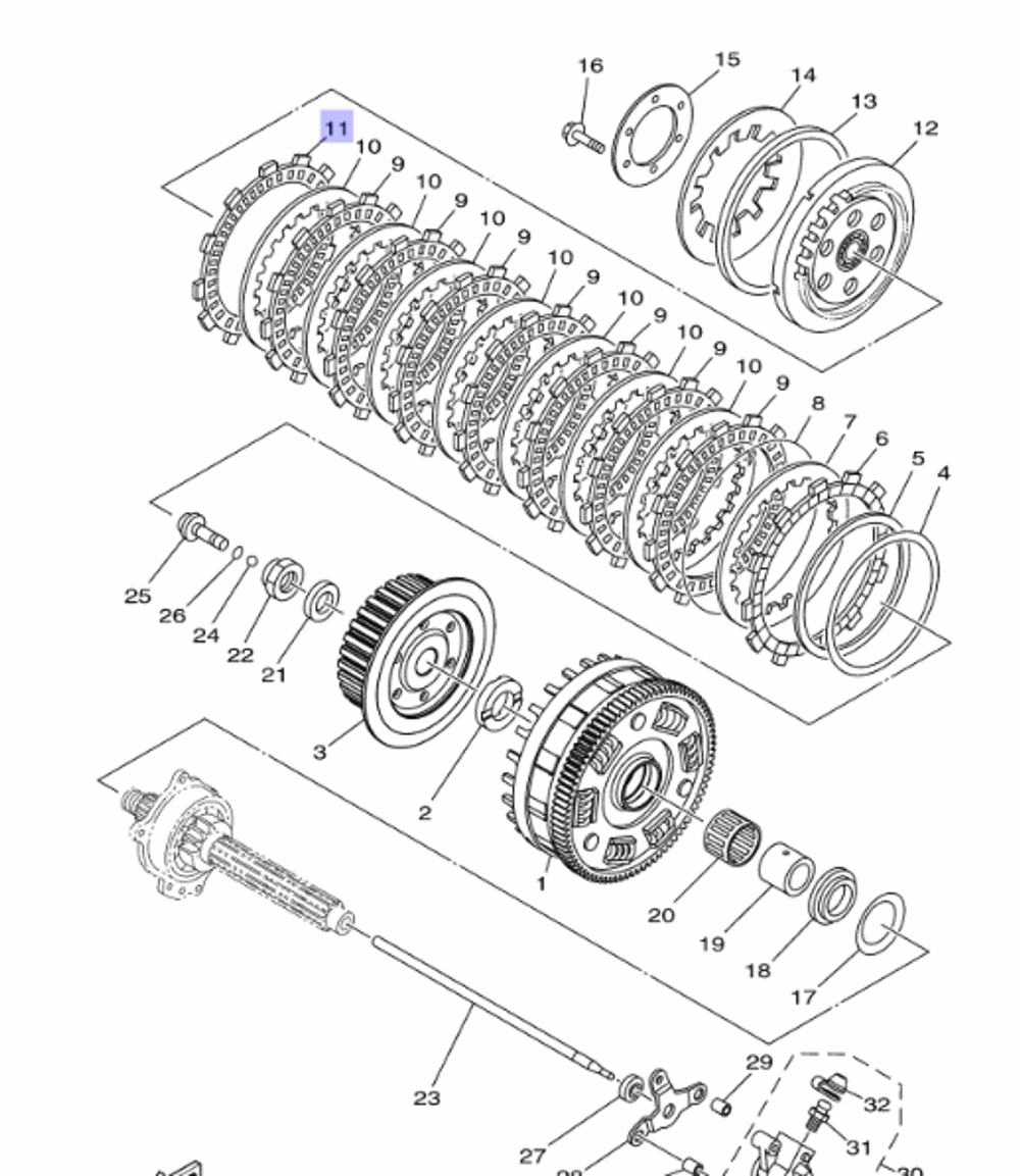 Диск сцепления Yamaha 5YU1632100