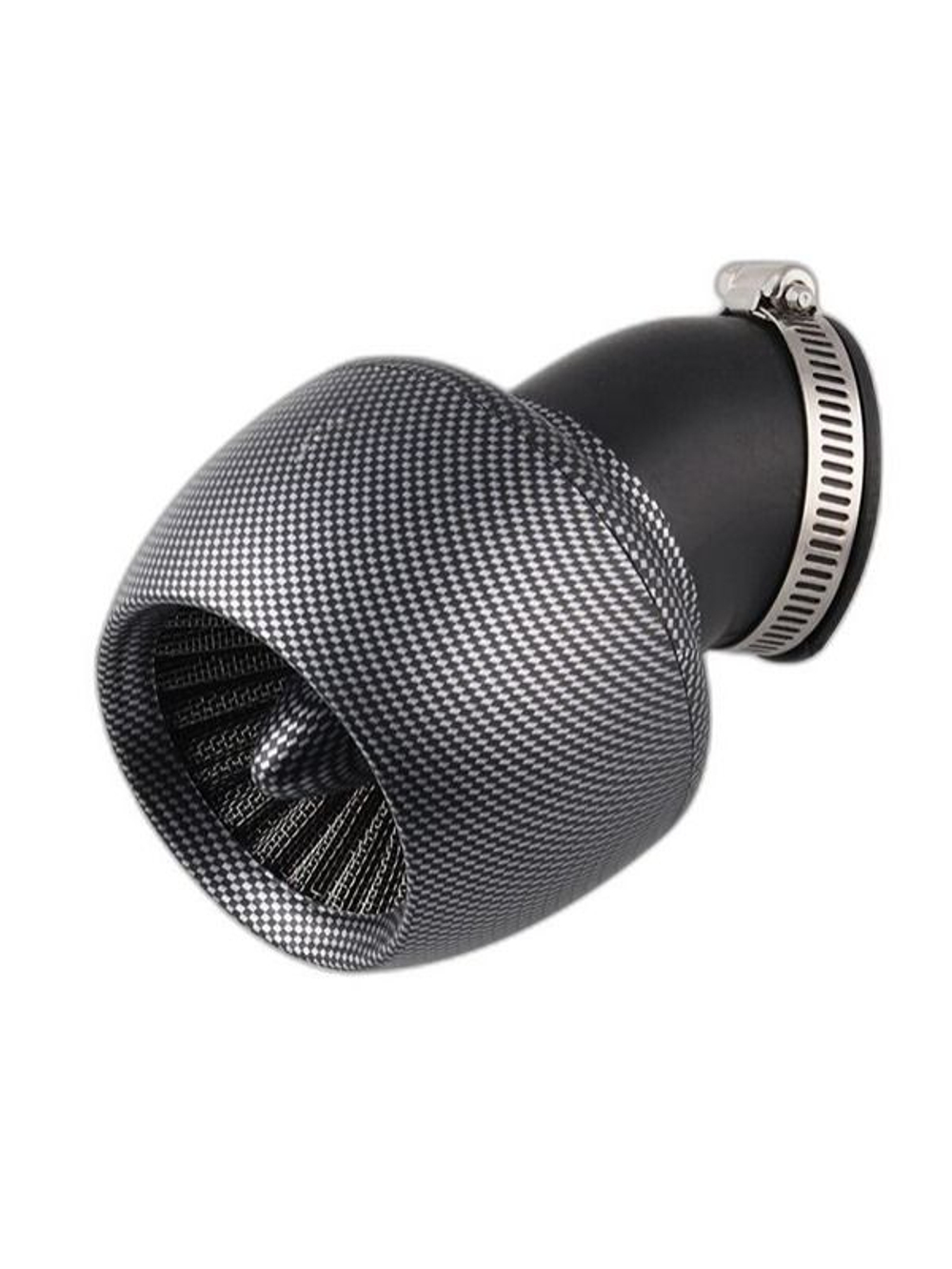 Фильтр воздушный нулевого сопротивления с изгибом (d 25-38-42-48mm) для мопеда скутера питбайка цвета Карбон