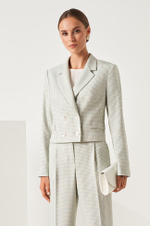 1823 Жакет женский (бирюзовая клетка)