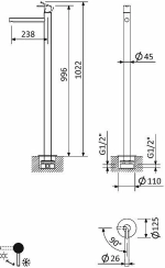 Смеситель для раковины Cezares LEAF-TVP-L-01-W0 хром