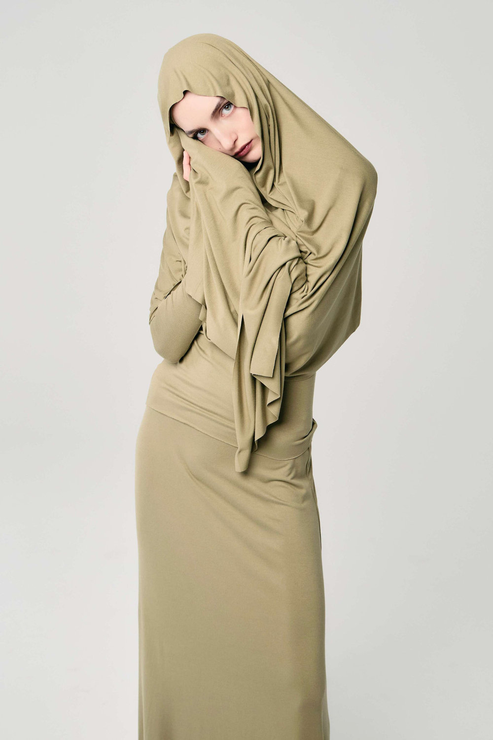 Юбка база прямая хаки