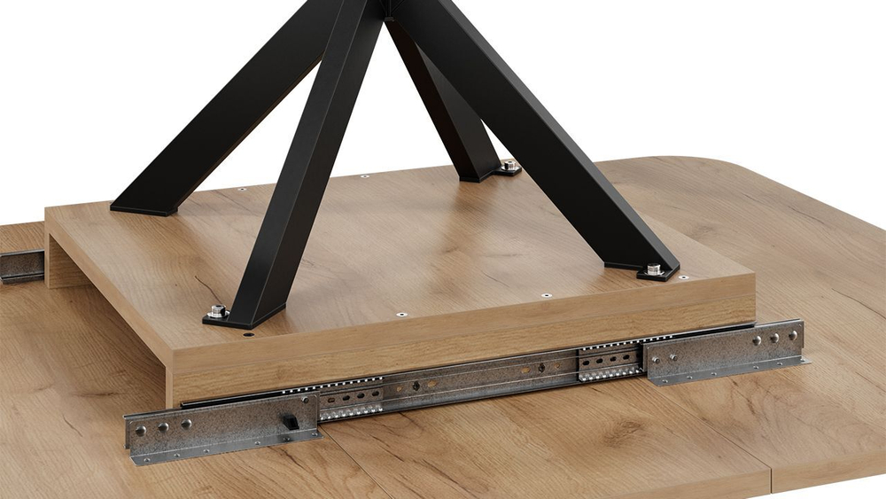 Стол кухонный обеденный раздвижной Черный муар/Ателье темный 100(131)х100х75 см