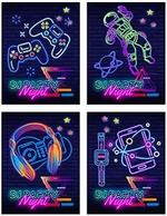 Блокнот А6 40л. на гребне Неоновый дизайн, ассорти (Проф-Пресс)