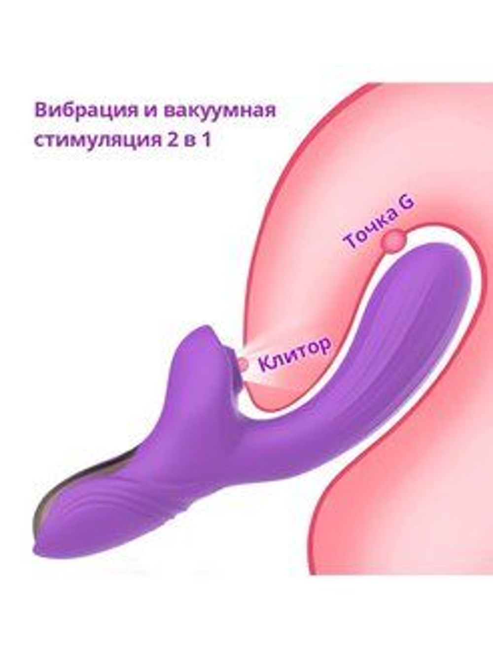 Вибратор с вакуумным стимулятором JOYHYPER, фиолетовый