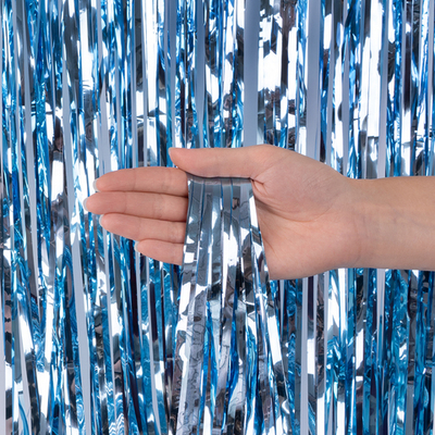 Занавес Дождик Голубой, Металлик, 100*200 см