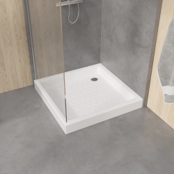 Душевой поддон керамический, квадратный, белый RGW CR (800x800)
