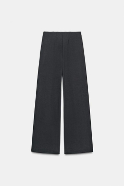 ZARA ШИРОКИЕ БРЮКИ ИЗ ТКАНИ ИНТЕРЛОК,ЧЕРНЫЙ