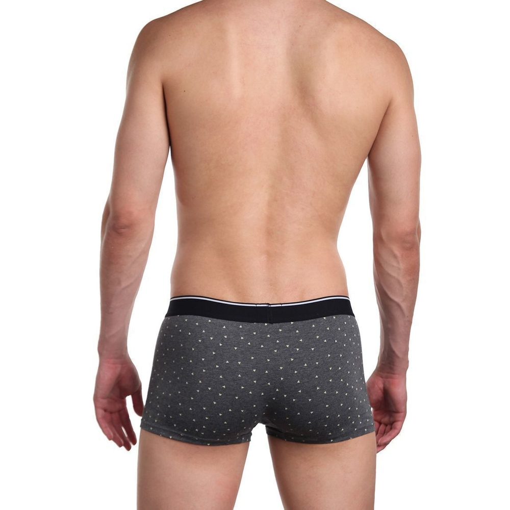 Трусы-боксеры с мелким принтом в виде треугольников (Размер: XXL) (Цвет: серый)