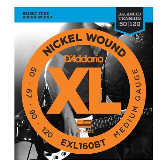 Струны для бас-гитары 50-120 D'ADDARIO EXL160BT Medium