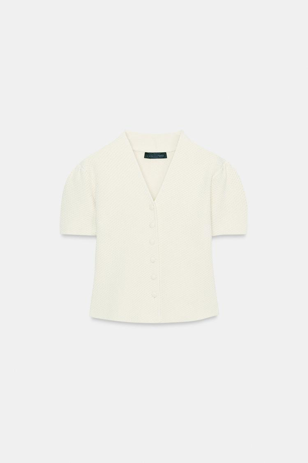 ZARA ВЯЗАНЫЙ ЖАКЕТ, ЭКРЮ