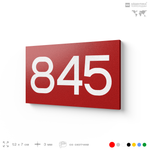 Номер на дверь 845, табличка на дверь для офиса, квартиры, кабинета, аудитории, склада, красная 120х70 мм, Айдентика Технолоджи