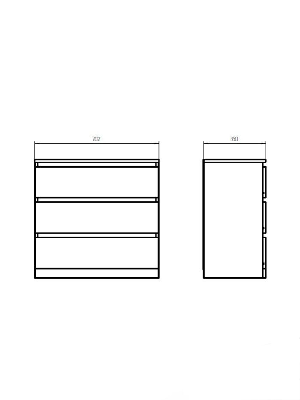 РЕКЛАМАЦИЯ (фурнитура) Комод для одежды Марм 70х35х67 см с 3-мя выдвижными ящиками, артизан