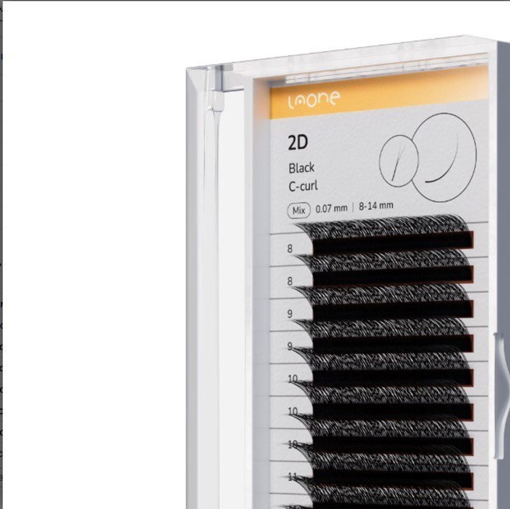 Ресницы черные Laone пучки узкие MIX 2D