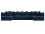 Диван П-образный Лига-052 НПБ Лонг, BRUT 11 ВЕЛЮР синий