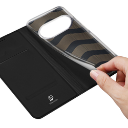 Чехол книжка из PU кожи черного цвета от Dux Ducis для Google Pixel 10 и 10 Pro, серия Skin Pro Series Case