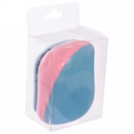 Расческа массажная компактная «Harizma», цвет голубой/розовый, в пластиковой коробке, 8*6см