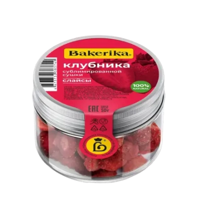 Клубника сублимированной сушки «Bakerika» слайсы, 10 гр