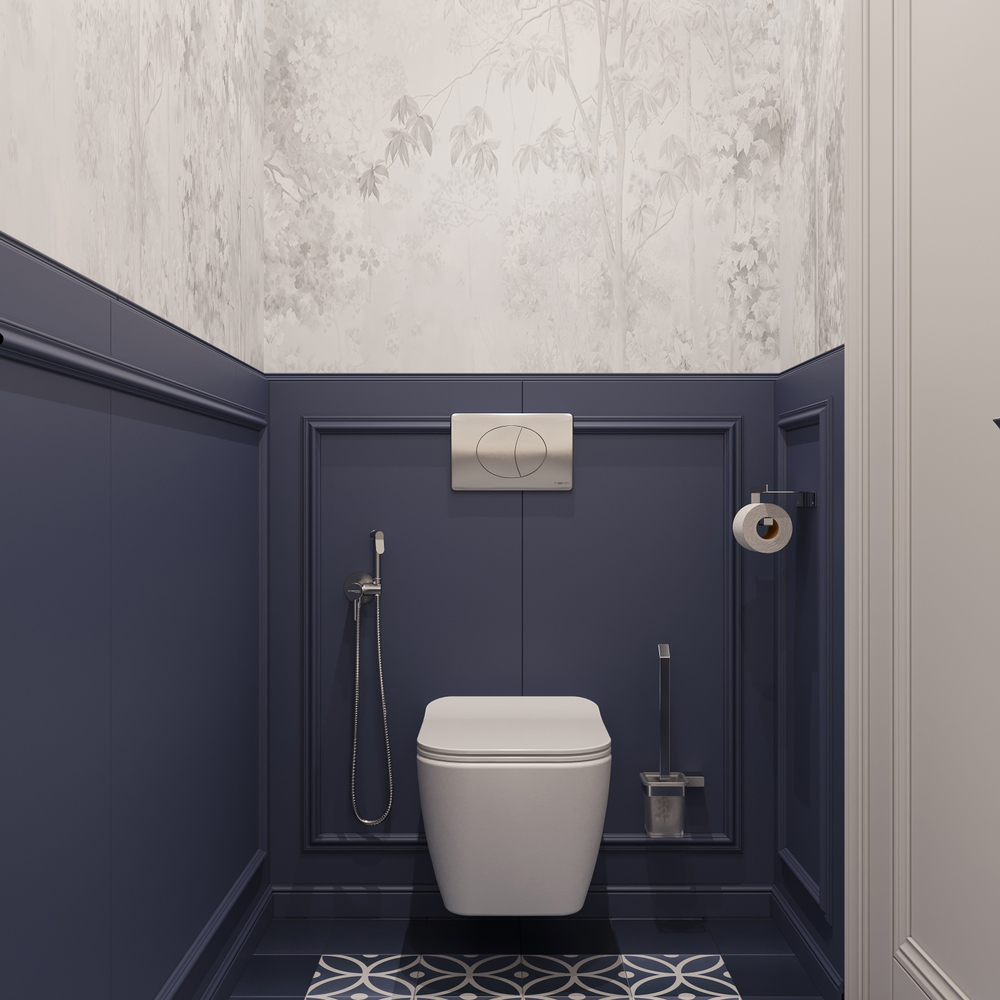 Кнопка смыва для унитаза STWORKI 230823 пластик, цвет матовый хром