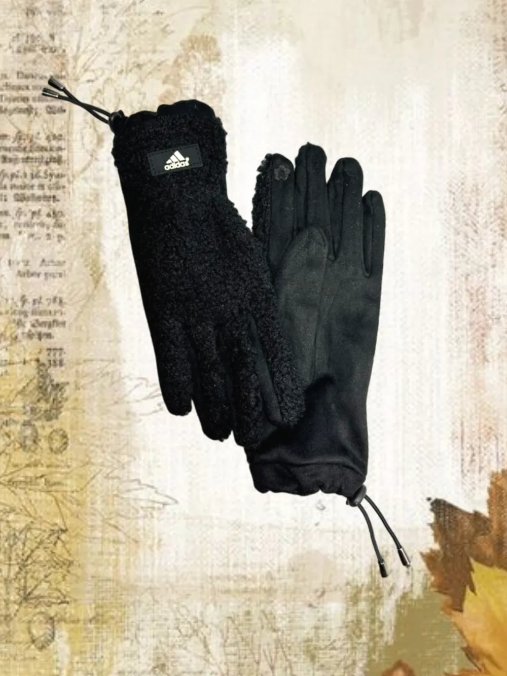 перчатки демисезонные теплые флисовые Adidas