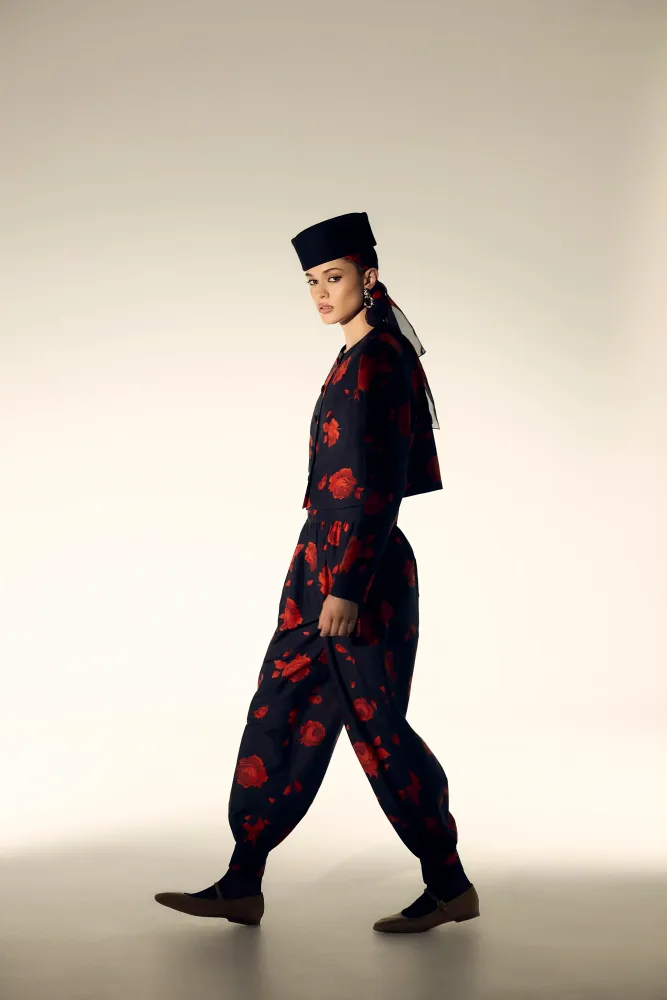 Эви (Evie), брюки из молочного батиста с цветочным принтом