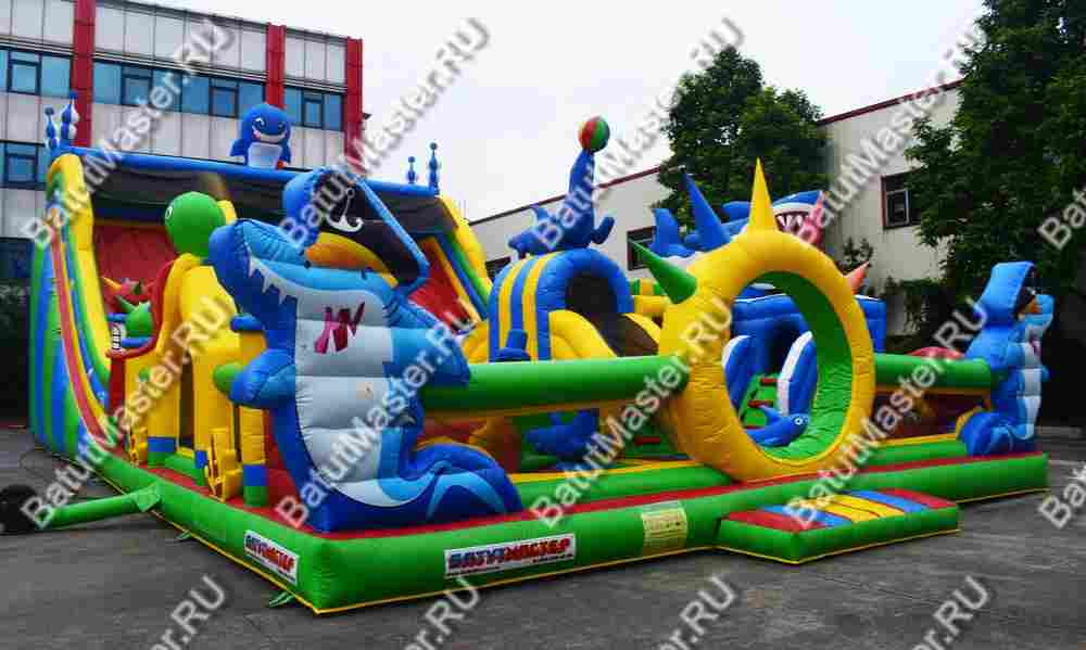 Коммерческий надувной батут "Осьминоги и акулы" 17*10*8 м B-14657