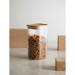 Банка для хранения квадратная glass bamboo, 1,4 л