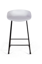 Стул полубарный Leo пластик белый