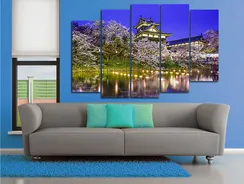 Модульная картина "Домик на берегу"