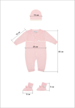 Комбинезон, шапочка и пинетки из хлопка (Розовый), MÍA Basic
