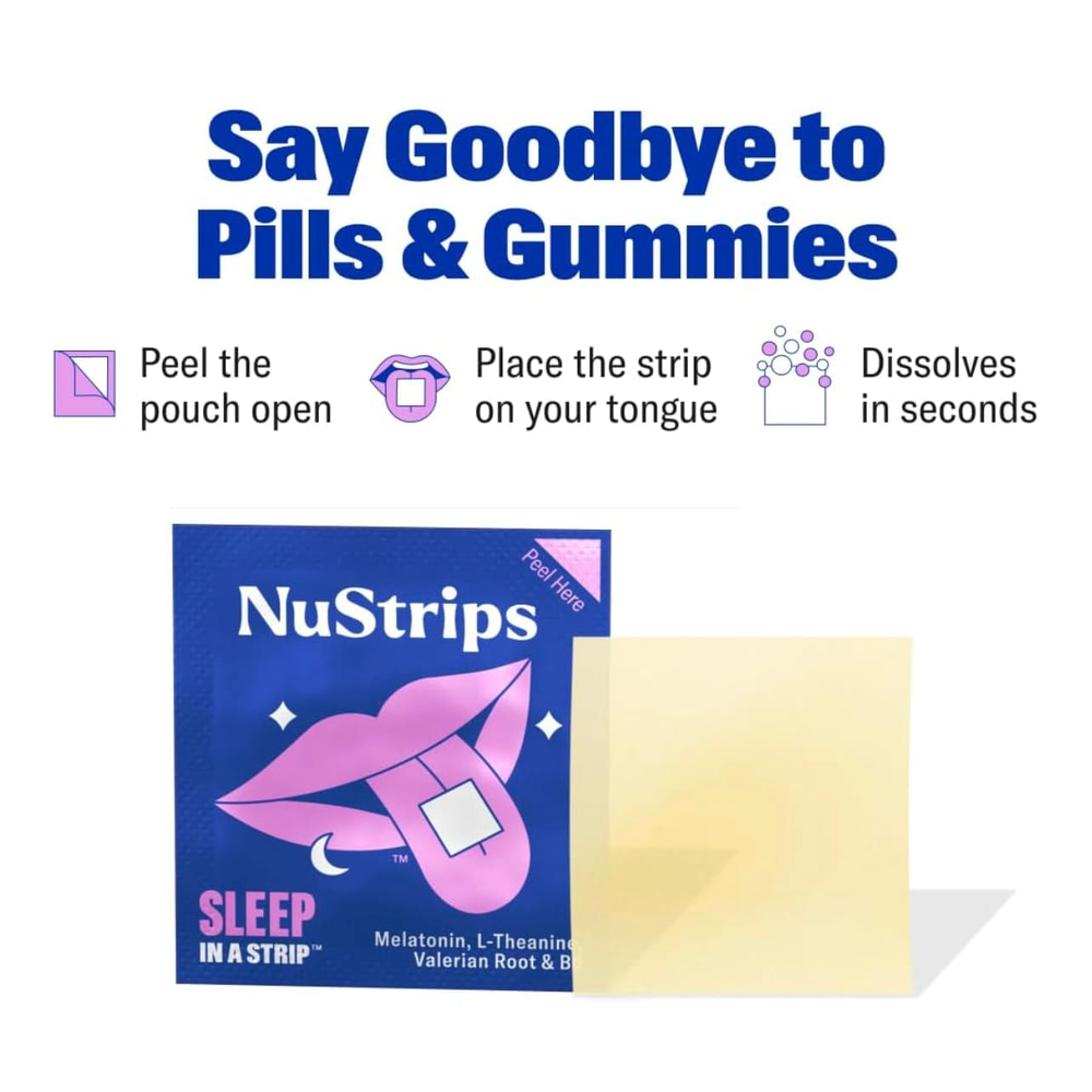 NuStrips, Sleep In A Strip™, голубика, 30 полосок