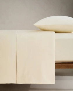 ZARA HOME (200 НИТЕЙ) НАТЯЖНАЯ ПРОСТЫНЯ ИЗ ХЛОПКА ПЕРКАЛЬ, ЖЕЛТЫЙ